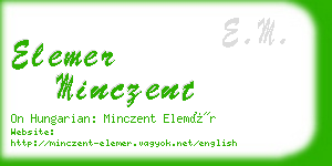 elemer minczent business card